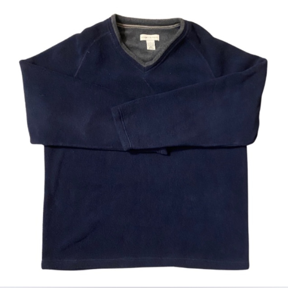 Preswick & Moore Men's Deep Blue V-Neck Sweater L